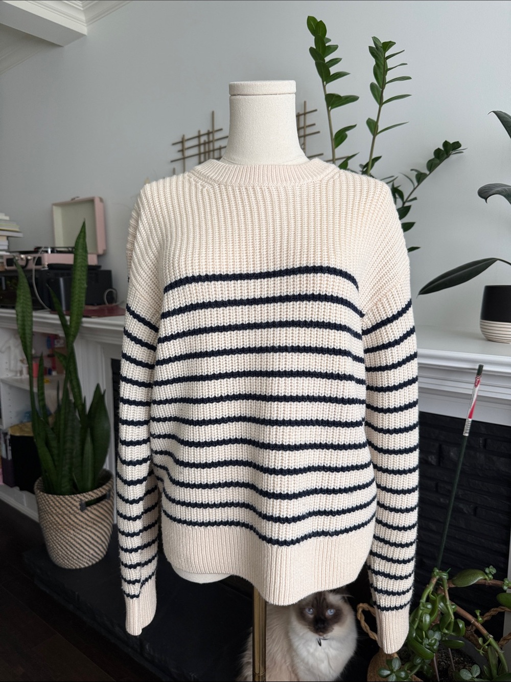 Wilfred Maria Merino Wool Sweater - Cream and navy